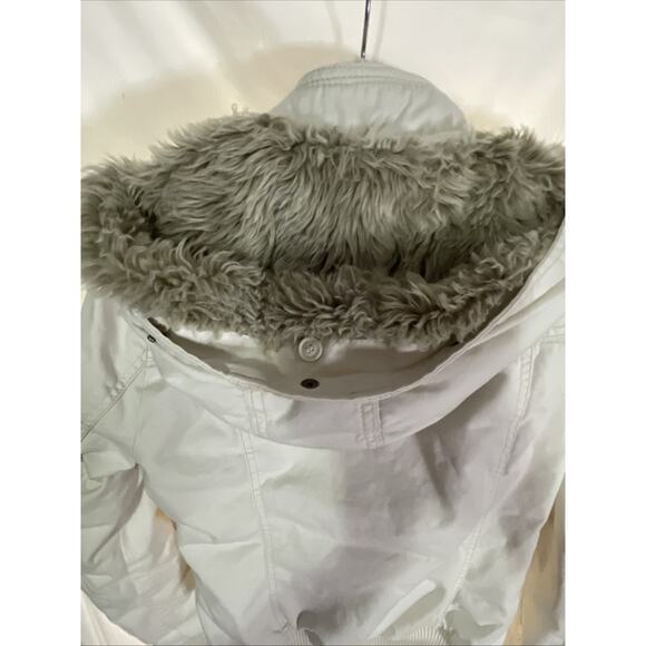 Abercrombie & Fitch Parka Jacket Coat Women’s Medium Lined Faux Fur Trim Hooded - Picture 14 of 16